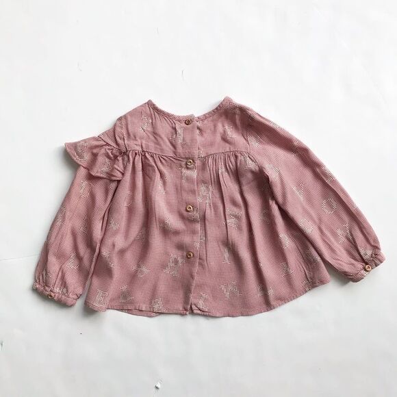 Zara letter print ruffle blouse  EUC 12-18 months - Picture 5 of 5